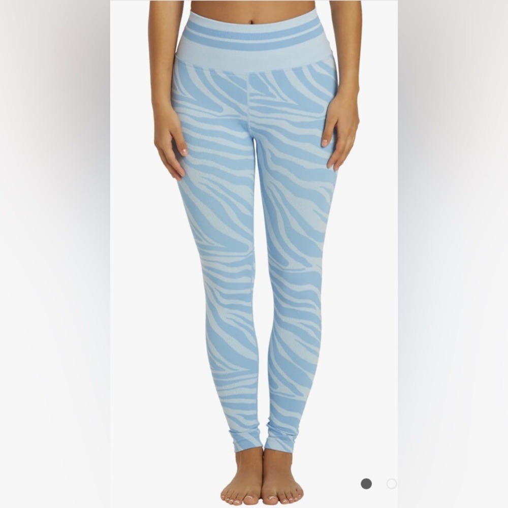 Spiritual Gangster Women's Xs/S Leggings Blue Zebra Love Sculpt Jacquard New